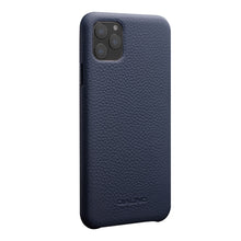 For iPhone 11 Pro Max QIALINO Shockproof Top-grain Leather Protective Case(Royal Blue)