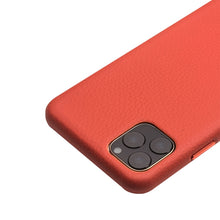 For iPhone 11 Pro Max QIALINO Shockproof Top-grain Leather Protective Case(Orange)