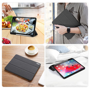 For iPad Air 2022 / 2020 10.9 DUX DUCIS Domo Series Horizontal Flip Magnetic TPU + PU Leather Case with Three-folding Holder & Pen Slot(Black)