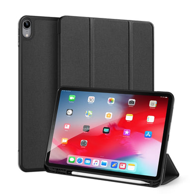 For iPad Air 2022 / 2020 10.9 DUX DUCIS Domo Series Horizontal Flip Magnetic TPU + PU Leather Case with Three-folding Holder & Pen Slot(Black)