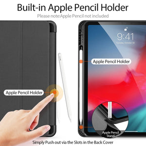For iPad Air 2022 / 2020 10.9 DUX DUCIS Domo Series Horizontal Flip Magnetic TPU + PU Leather Case with Three-folding Holder & Pen Slot(Black)