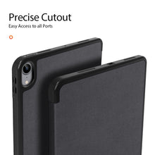 For iPad Air 2022 / 2020 10.9 DUX DUCIS Domo Series Horizontal Flip Magnetic TPU + PU Leather Case with Three-folding Holder & Pen Slot(Black)