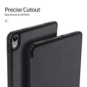 For iPad Air 2022 / 2020 10.9 DUX DUCIS Domo Series Horizontal Flip Magnetic TPU + PU Leather Case with Three-folding Holder & Pen Slot(Black)