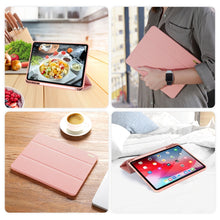 For iPad Air 2022 / 2020 10.9 DUX DUCIS Domo Series Horizontal Flip Magnetic TPU + PU Leather Case with Three-folding Holder & Pen Slot(Pink)