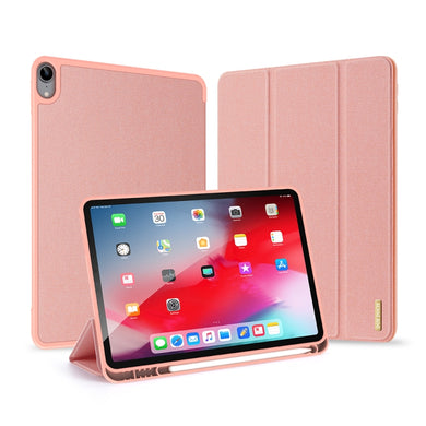 For iPad Air 2022 / 2020 10.9 DUX DUCIS Domo Series Horizontal Flip Magnetic TPU + PU Leather Case with Three-folding Holder & Pen Slot(Pink)