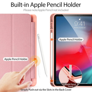 For iPad Air 2022 / 2020 10.9 DUX DUCIS Domo Series Horizontal Flip Magnetic TPU + PU Leather Case with Three-folding Holder & Pen Slot(Pink)