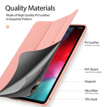 For iPad Air 2022 / 2020 10.9 DUX DUCIS Domo Series Horizontal Flip Magnetic TPU + PU Leather Case with Three-folding Holder & Pen Slot(Pink)