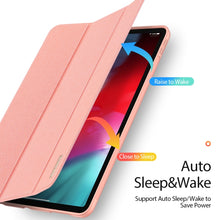 For iPad Air 2022 / 2020 10.9 DUX DUCIS Domo Series Horizontal Flip Magnetic TPU + PU Leather Case with Three-folding Holder & Pen Slot(Pink)