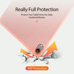 For iPad Air 2022 / 2020 10.9 DUX DUCIS Domo Series Horizontal Flip Magnetic TPU + PU Leather Case with Three-folding Holder & Pen Slot(Pink)