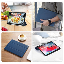 For iPad Air 2022 / 2020 10.9 DUX DUCIS Domo Series Horizontal Flip Magnetic TPU + PU Leather Case with Three-folding Holder & Pen Slot(Blue)