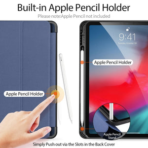 For iPad Air 2022 / 2020 10.9 DUX DUCIS Domo Series Horizontal Flip Magnetic TPU + PU Leather Case with Three-folding Holder & Pen Slot(Blue)