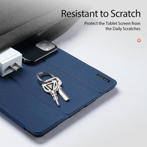 For iPad Air 2022 / 2020 10.9 DUX DUCIS Domo Series Horizontal Flip Magnetic TPU + PU Leather Case with Three-folding Holder & Pen Slot(Blue)