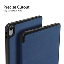 For iPad Air 2022 / 2020 10.9 DUX DUCIS Domo Series Horizontal Flip Magnetic TPU + PU Leather Case with Three-folding Holder & Pen Slot(Blue)