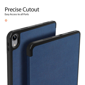 For iPad Air 2022 / 2020 10.9 DUX DUCIS Domo Series Horizontal Flip Magnetic TPU + PU Leather Case with Three-folding Holder & Pen Slot(Blue)