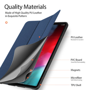 For iPad Air 2022 / 2020 10.9 DUX DUCIS Domo Series Horizontal Flip Magnetic TPU + PU Leather Case with Three-folding Holder & Pen Slot(Blue)