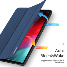 For iPad Air 2022 / 2020 10.9 DUX DUCIS Domo Series Horizontal Flip Magnetic TPU + PU Leather Case with Three-folding Holder & Pen Slot(Blue)