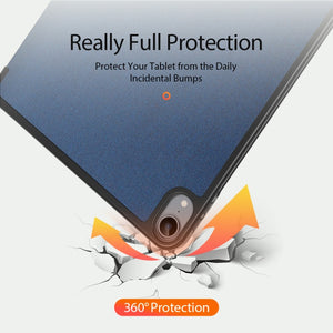 For iPad Air 2022 / 2020 10.9 DUX DUCIS Domo Series Horizontal Flip Magnetic TPU + PU Leather Case with Three-folding Holder & Pen Slot(Blue)
