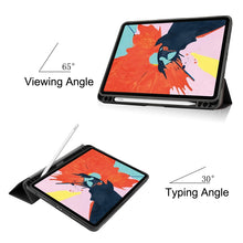 For iPad Air 2022 / 2020 10.9 Custer Texture TPU Horizontal Flip Leather Case with Sleep / Wake-up Function & Three-folding Holder & Pen Slot(Black)
