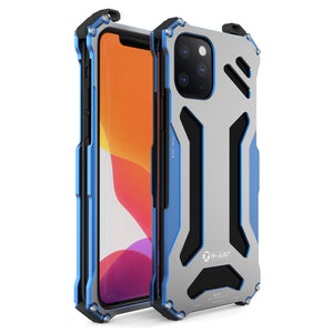 For iPhone 12 / 12 Pro R-JUST Shockproof Armor Metal Protective Case(Blue)