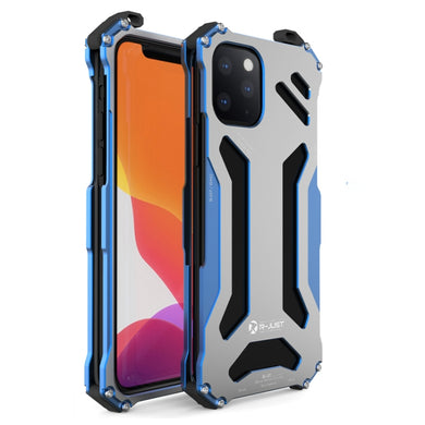 For iPhone 12 Pro Max R-JUST Shockproof Armor Metal Protective Case(Blue)