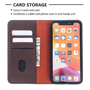For iPhone 11 Pro 2 in 1 Detachable Magnetic Horizontal Flip Genuine Leather Case with Holder & Card Slots & Wallet(Dark Brown)