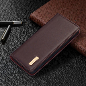 For iPhone XR 2 in 1 Detachable Magnetic Horizontal Flip Genuine Leather Case with Holder & Card Slots & Wallet(Dark Brown)