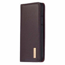 For iPhone XS Max 2 in 1 Detachable Magnetic Horizontal Flip Genuine Leather Case with Holder & Card Slots & Wallet(Dark Brown)