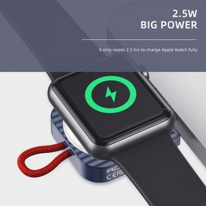 ROCK W26 Portable Magnetic Wireless Charger for Apple Watch Type-C Interface(Blue)