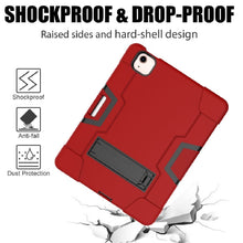 For iPad Air 2022 / 2020 10.9 Contrast Color Robot Shockproof Silicon + PC Protective Case with Holder & Pen Slot(Red + Black)