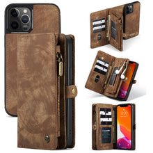 For iPhone 12 Pro Max CaseMe-008 Detachable Multifunctional Horizontal Flip Leather Case with Card Slot & Holder & Zipper Wallet & Photo Frame(Brown)