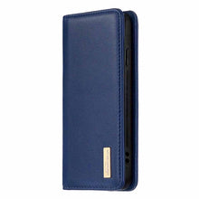 For iPhone 12 / 12 Pro 2 in 1 Detachable Magnetic Horizontal Flip Genuine Leather Case with Holder & Card Slots & Wallet(Blue)