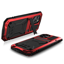 For iPhone 12 Pro Max R-JUST Shockproof Waterproof Dust-proof Metal + Silicone Protective Case with Holder(Red)