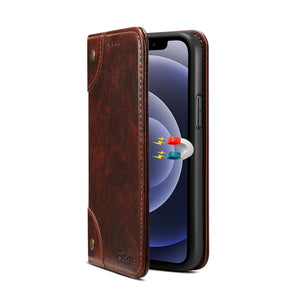 For iPhone 12 mini Baroque Simple Horizontal Flip Leather Case with Holder & Card Slots & Wallet (Dark Brown)