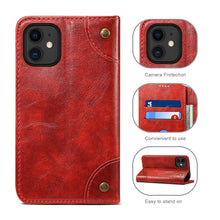 For iPhone 12 mini Baroque Simple Horizontal Flip Leather Case with Holder & Card Slots & Wallet (Red)