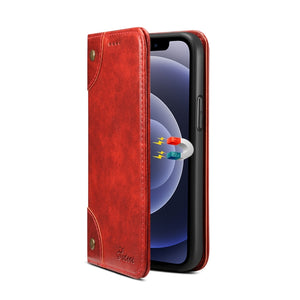 For iPhone 12 mini Baroque Simple Horizontal Flip Leather Case with Holder & Card Slots & Wallet (Red)