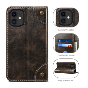 For iPhone 12 / 12 Pro Baroque Simple Horizontal Flip Leather Case with Holder & Card Slots & Wallet(Black)