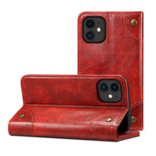 For iPhone 12 / 12 Pro Baroque Simple Horizontal Flip Leather Case with Holder & Card Slots & Wallet(Red)