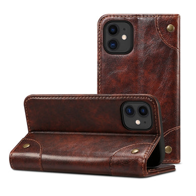 For iPhone 12 Pro Max Baroque Simple Horizontal Flip Leather Case with Holder & Card Slots & Wallet(Dark Brown)