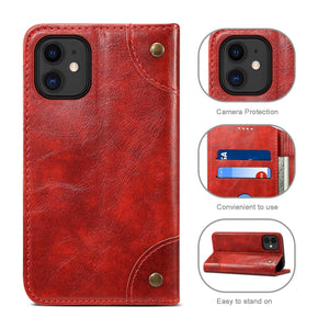 For iPhone 12 Pro Max Baroque Simple Horizontal Flip Leather Case with Holder & Card Slots & Wallet(Red)