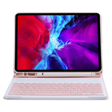 C098B Detachable ABS Ultra-thin Candy Colors Bluetooth Keyboard Tablet Case for iPad Air 4 10.9 inch (2020), with Stand & Pen Slot(Pink)