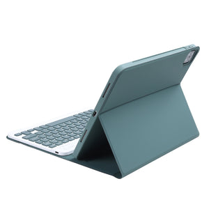 C098B Detachable ABS Ultra-thin Candy Colors Bluetooth Keyboard Tablet Case for iPad Air 4 10.9 inch (2020), with Stand & Pen Slot(Dark Green)