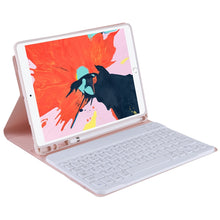 T098B Integrated Ultra-thin Candy Colors Bluetooth Keyboard Tablet Case for iPad Air 4 10.9 inch (2020), with Stand & Pen Slot(Pink)