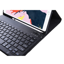 T098B Integrated Ultra-thin Candy Colors Bluetooth Keyboard Tablet Case for iPad Air 4 10.9 inch (2020), with Stand & Pen Slot(Black)