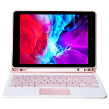 T098B-A Pressed Skin Texture TPU Detachable Candy Colors Bluetooth Keyboard Tablet Case for iPad Air 4 10.9 inch (2020), with Stand & Pen Slot & Touch(Pink)