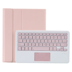 T098B-A Pressed Skin Texture TPU Detachable Candy Colors Bluetooth Keyboard Tablet Case for iPad Air 4 10.9 inch (2020), with Stand & Pen Slot & Touch(Pink)