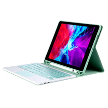 T098B-A Pressed Skin Texture TPU Detachable Candy Colors Bluetooth Keyboard Tablet Case for iPad Air 4 10.9 inch (2020), with Stand & Pen Slot & Touch(Light Green)