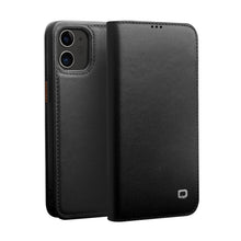 For iPhone 12 mini QIALINO Business Horizontal Flip Leather Case with Holder & Card Slots & Wallet (Black)