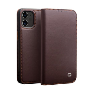 For iPhone 12 mini QIALINO Business Horizontal Flip Leather Case with Holder & Card Slots & Wallet (Brown)