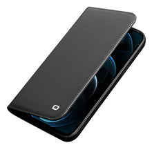 For iPhone 12 Pro Max QIALINO Business Horizontal Flip Leather Case with Holder & Card Slots & Wallet(Black)