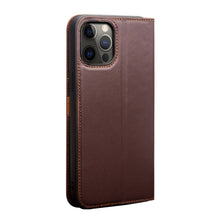For iPhone 12 Pro Max QIALINO Business Horizontal Flip Leather Case with Holder & Card Slots & Wallet(Brown)